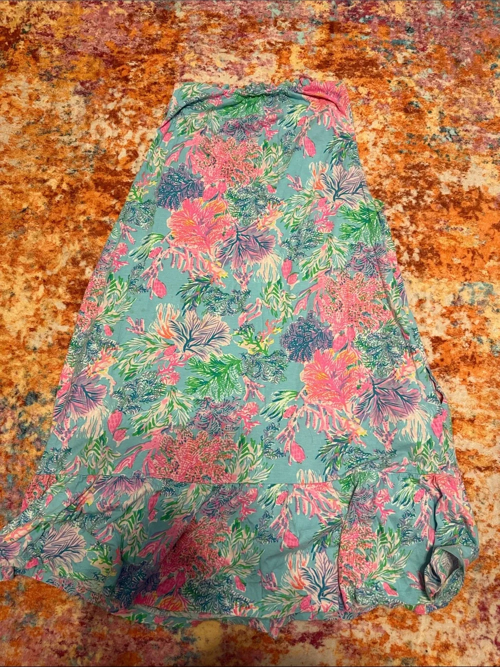 Lilly Pulitzer Pastel Tropical Print Dress — Teal, Pink & Green - Picture 5 of 5